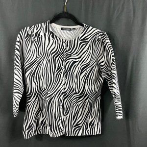 Black and white 3/4 sleeve cardigan size Small Ladies